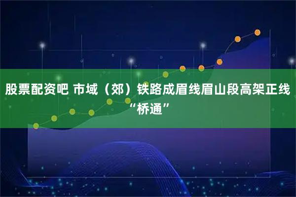 股票配资吧 市域（郊）铁路成眉线眉山段高架正线“桥通”
