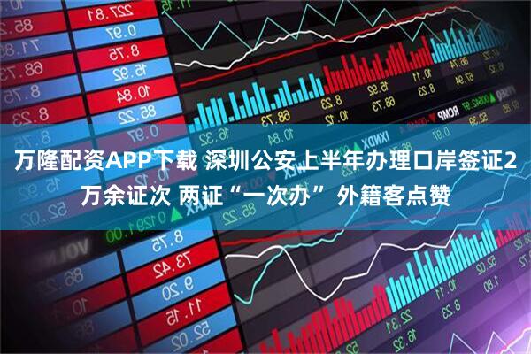 万隆配资APP下载 深圳公安上半年办理口岸签证2万余证次 两证“一次办” 外籍客点赞