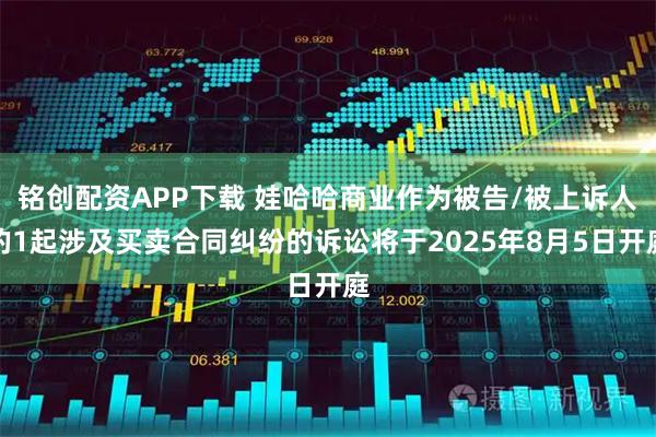 铭创配资APP下载 娃哈哈商业作为被告/被上诉人的1起涉及买卖合同纠纷的诉讼将于2025年8月5日开庭
